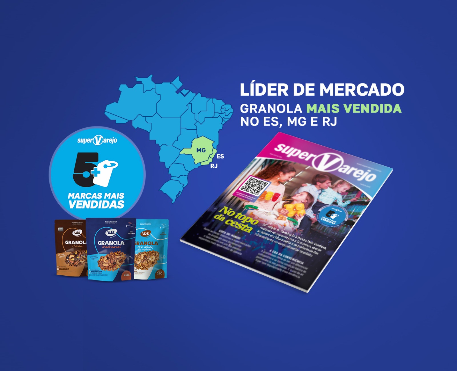 WS Naturais lidera vendas de granola em ES, MG e RJ